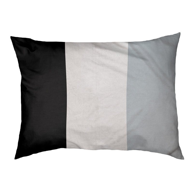 Coussin rectangulaire designer New York Bronx, Grand (L 40 po x l 50 po), Noir / blanc / argent
