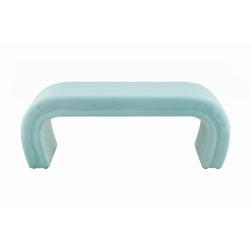 Banc rembourré Barnes, Velours bleu vif