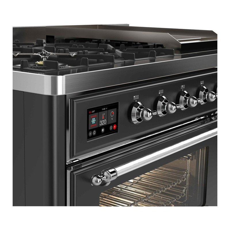 Majestic II 48" 5.02 cu. ft. Freestanding Dual Fuel Range with Griddle, Matte Graphite/Chrome, Liquid Propane