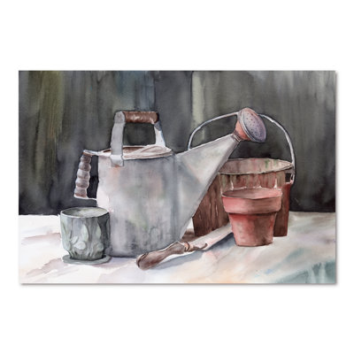 " Still Life Depicting A Garden Watering Can "