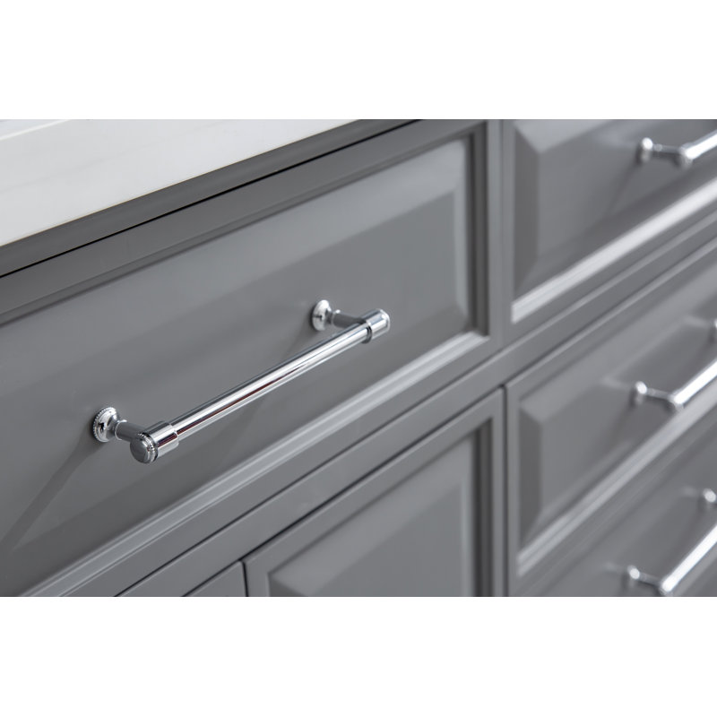 Palace 72'' W Double Vanity, Cashmere Gray, Polished Chrome