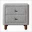 Table de chevet à deux tiroirs Grey Boucle avec pieds en bois