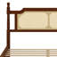 Wooden Bed With Rattan Headboard And Footboard-2124141204