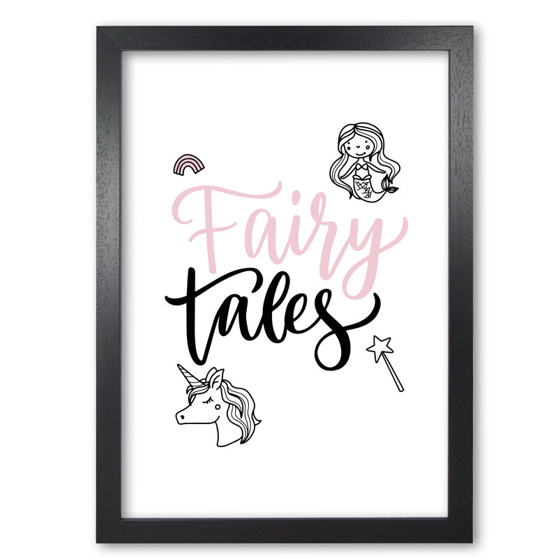 Fairy Tales - Painting, 30 cm H x 21 cm W x 5 cm D, Black Grain Frame