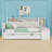 Full Wood Daybed with Twin Trundle, Charging Station, Drawers and Shelves-705366609