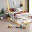 Lit escamotable en pin blanc compact avec USB, conception multifonctionnelle moderne
