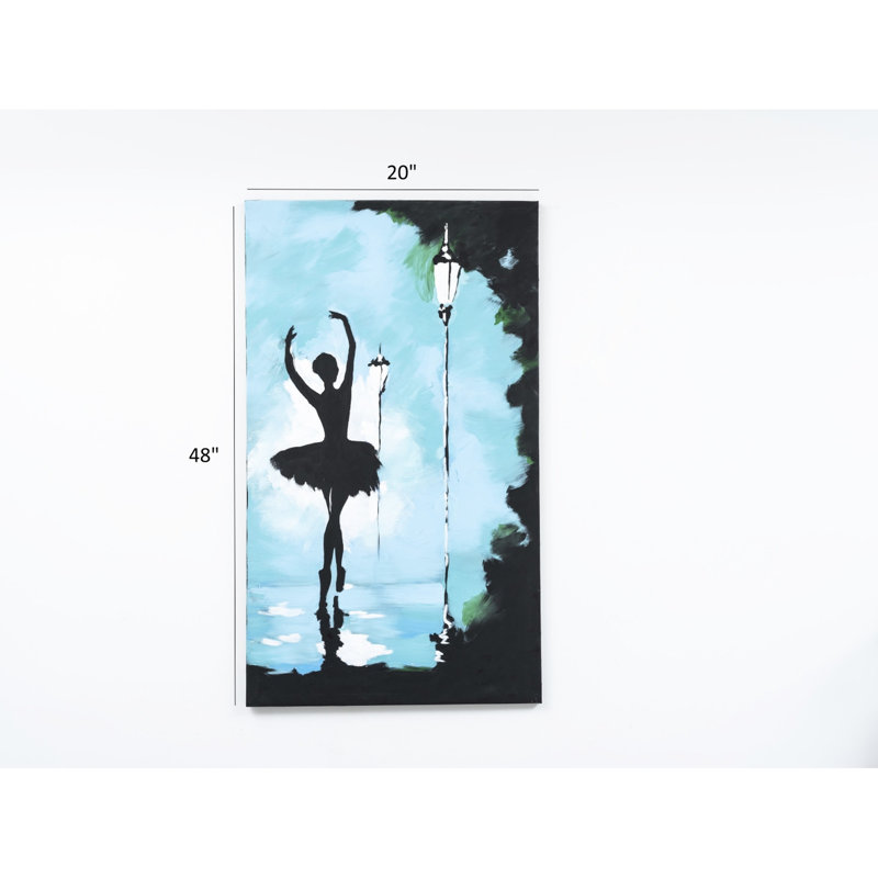Toile turquoise, 47 po x 27 po, peinte à la main pour un look sophistiqué, sans cadre