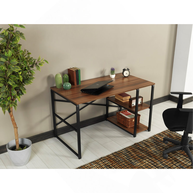 Bureau d'ordinateur, Noyer / noir, H 28 po x l 25 po x P 47 po