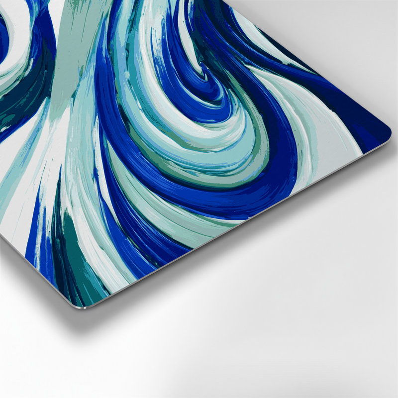 «Lyrical Abstraction 17», art mural en métal bleu, H 12 po x l 12 po