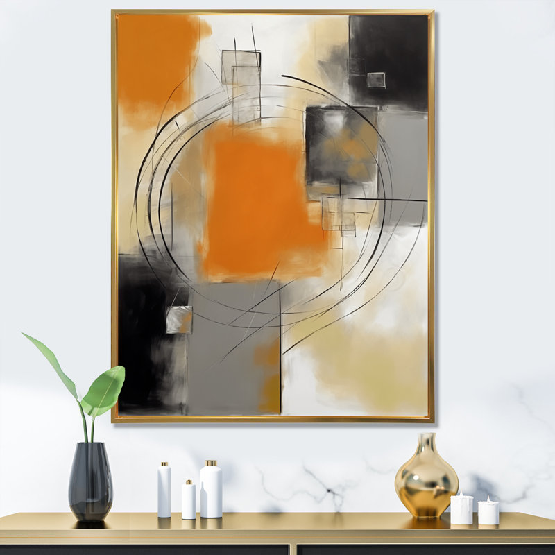 «Coggin Exploration Abstracted Patterns III», reproduction d'art sur toile, H 32 po x l 24 po x P 1 po, Cadre flottant doré