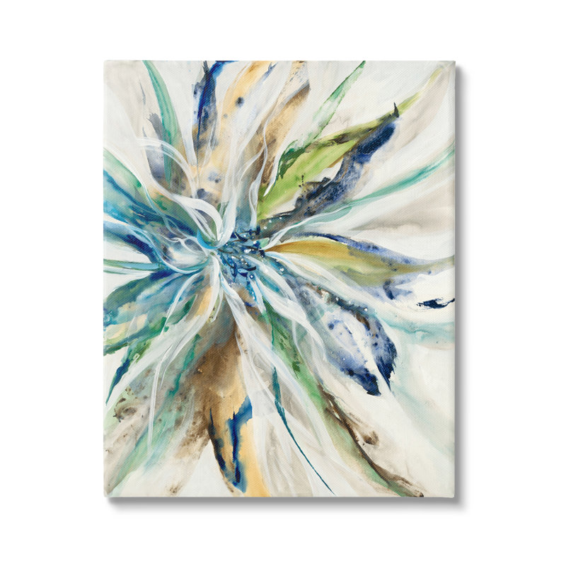 Abstraction de pétales de fleurs - impression sur toile tendue, H 20 po x l 16 po x P 1,5 po