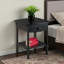 Table de chevet courbée noire Marlowe avec 1 tiroir, H 21,87 po x l 17,87 po x P 17,96 po-2043356889