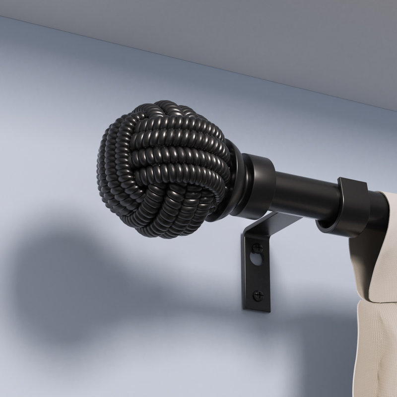 Debuono Adjustable Single Curtain Rod Overall Width x 0.75" Diameter, 48" - 84"