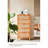 Large Capacity Solid Wood Rattan Accent Cabinet Accent Chest