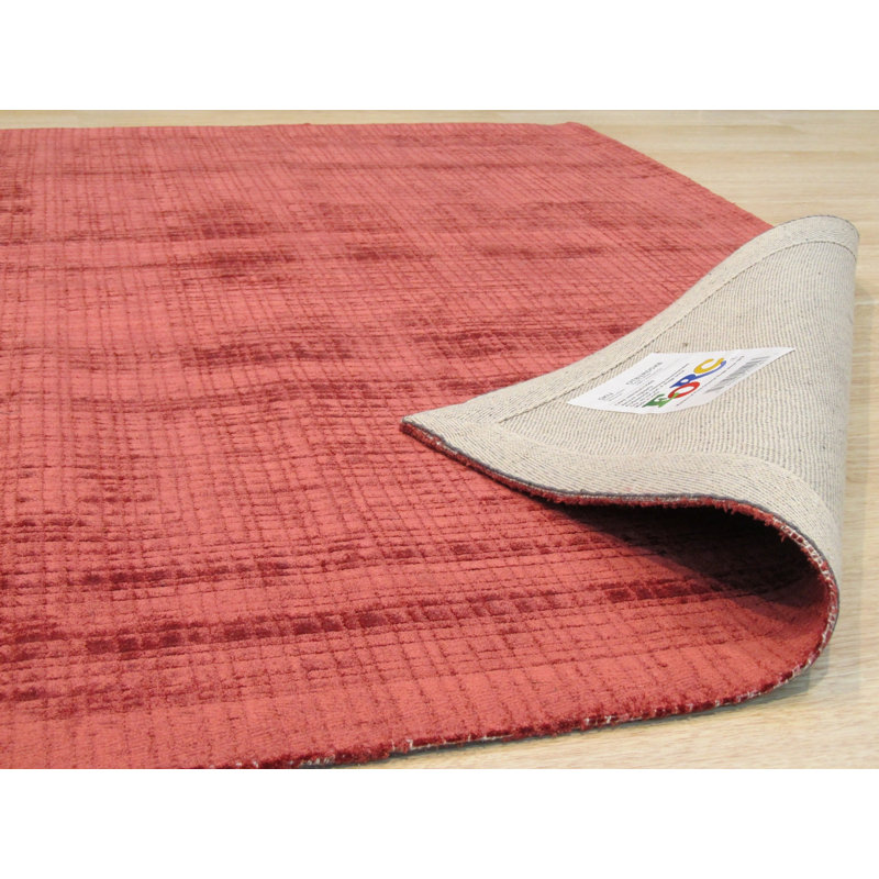 Tapis contemporain moderne texturé en laine touffeté à la main 9 x 12