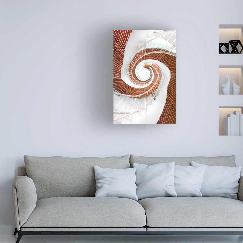 Art sur toile, escalier en spirale Peiyin Wang, H 32 po x l 22 po x P 2 po