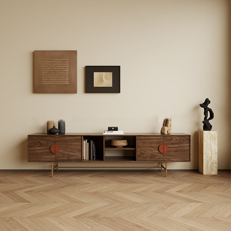 Meuble télé en bois Home Simplicity, H 19,68 po x L 82,67 po x l 15,75 po, Brun