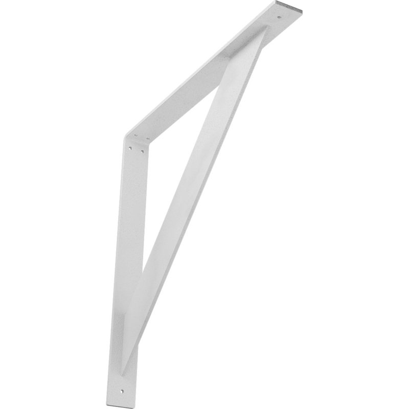 Support traditionnel en acier, H 20 po x l 2 po x P 20 po, Blanc martelé