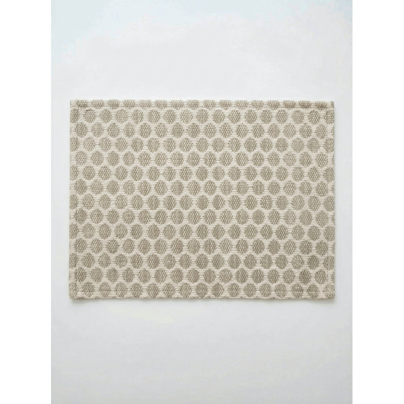 Natural Beige Sailor Dots Indoor Outdoor Placemat, Beige