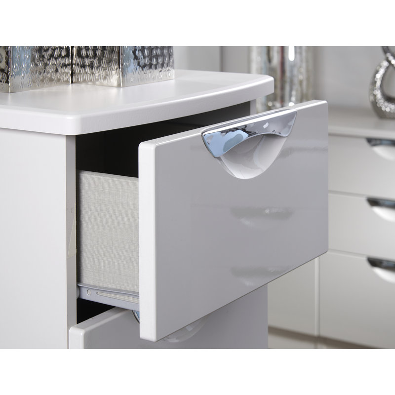 Fully Assembled Lockett Dressing Table Set, White Gloss