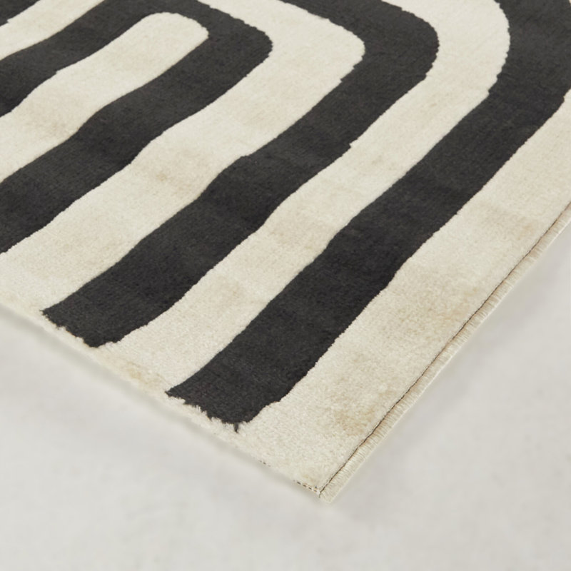 Rectangle Brandun Geometric Machine Woven Polypropylene Area Rug, Rectangle 5'3" x 7'