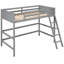 Lit mezzanine en bois massif avec lit simple, gris - Design élégant et moderne-421229009