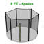 Freeport Park Forest Hill Replacement Trampoline Safety Net Enclosure Surround Netting 8FT - 6 Pole