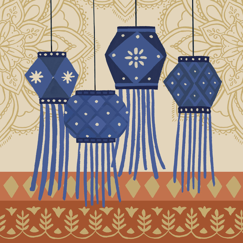 Diwali III par Victoria Barnes - reproduction d'art sur toile tendue, H 12 po x l 12 po x P 1,25 po
