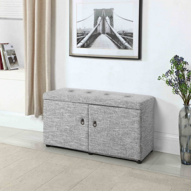 Repose-pieds avec rangement 18 po, gris tourterelle, Gris