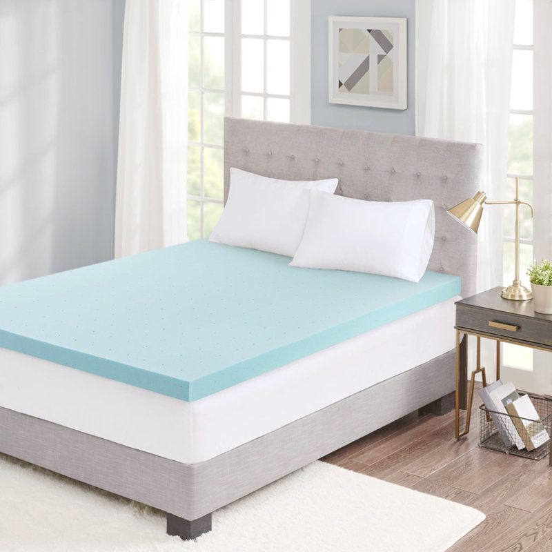 Hypoallergenic 3" Cooling Gel Memory Foam Mattress Topper With Removable Cooling Cover, Queen
