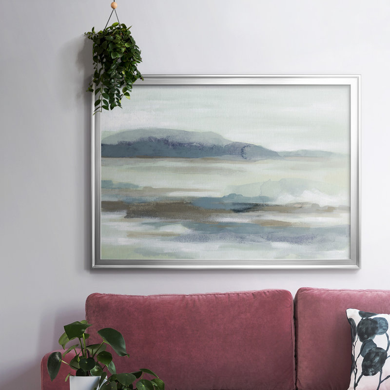 " Soft Shores II ", 18" H x 26" W x 1.5" D, Silver