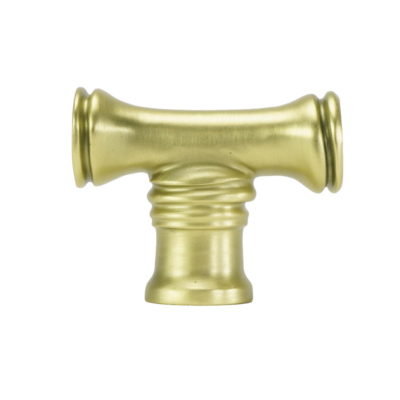 Bamboo small knob  in finish Jet, Brushed Brass