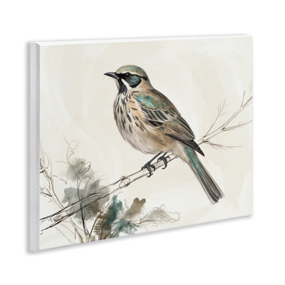 Illustration murale d'un oiseau perché, design par LSR Creative Studio