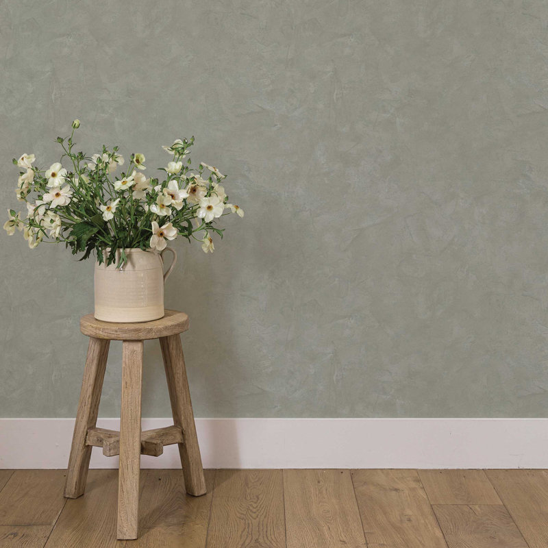 Faux Roman Clay Textured Peel and Stick Wallpaper by Pure Salt, Green