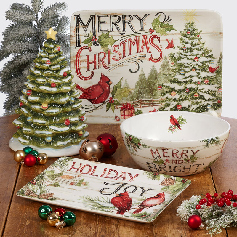 Certified International Evergreen Christmas Set Of 4 Mug