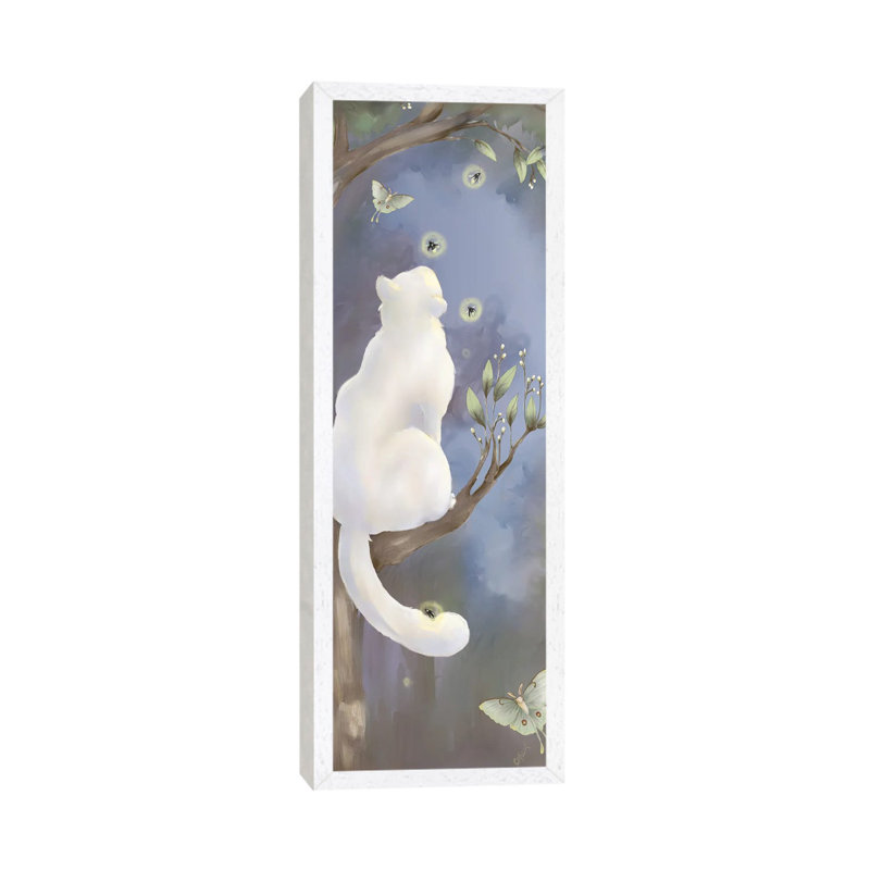 Fireflies - Panoramic Print on Canvas, White Framed, 30.48 cm H x 91.44 cm W