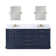 Palace 72 In. Double Sink White Quartz Countertop Vanity In Monarch Blue With Waterfall Faucets And Mirrors