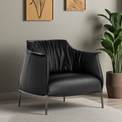 Fauteuil de loisir en cuir noir