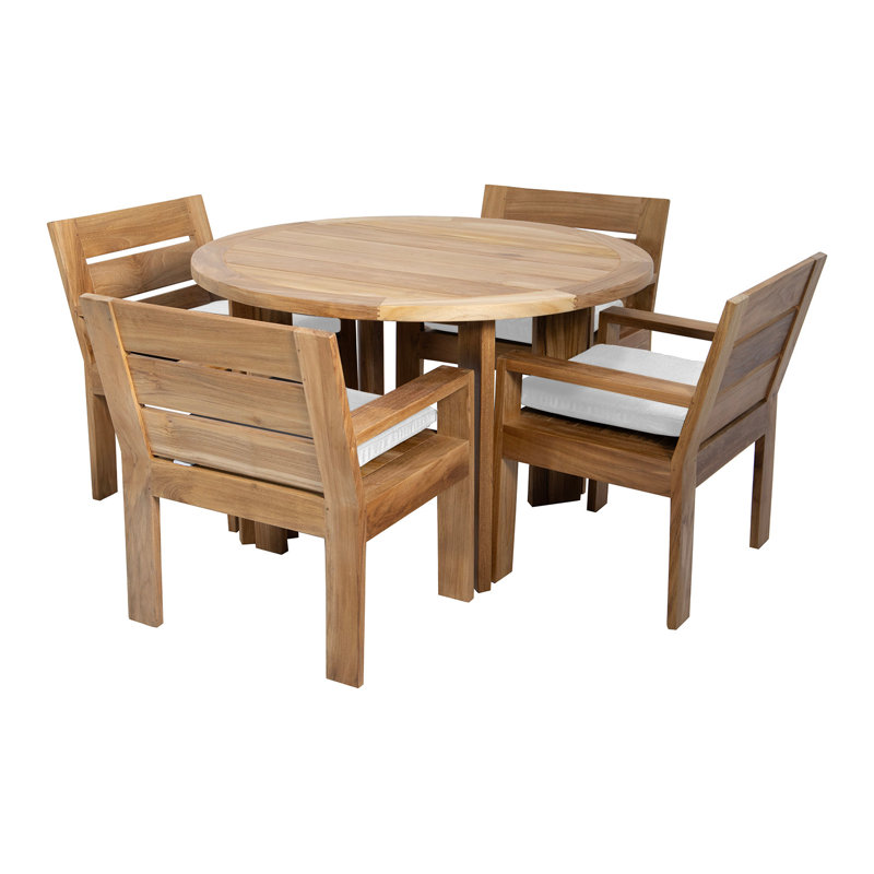 Pacific 5 - Piece Dining Set, 30"H x 48"L x 48"W, White