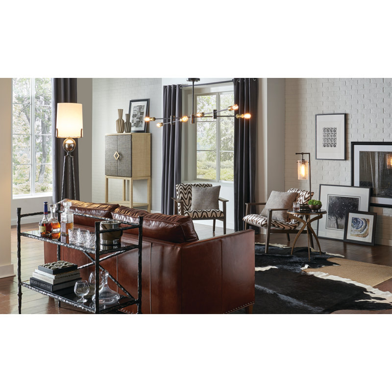 Lustre linéaire moderne Spoutnik 6 lumières Pluton, Noir satiné
