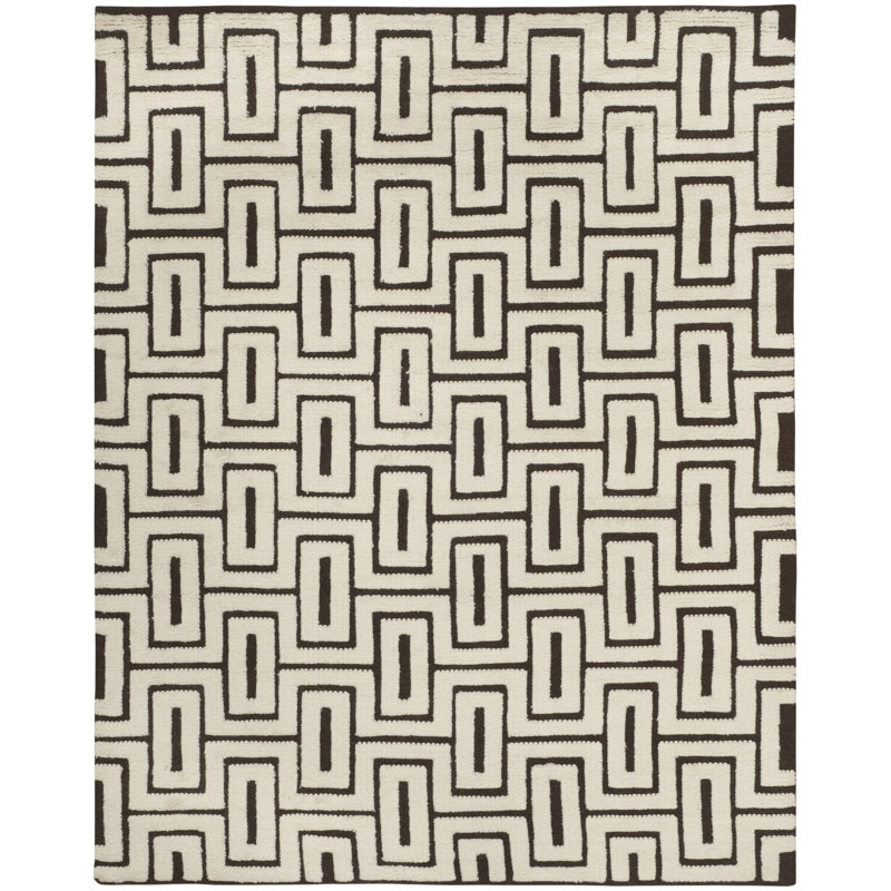 Tapis géométrique en laine / coton noué à la main Raeleigh, Rectangle 8 pi x 10 pi