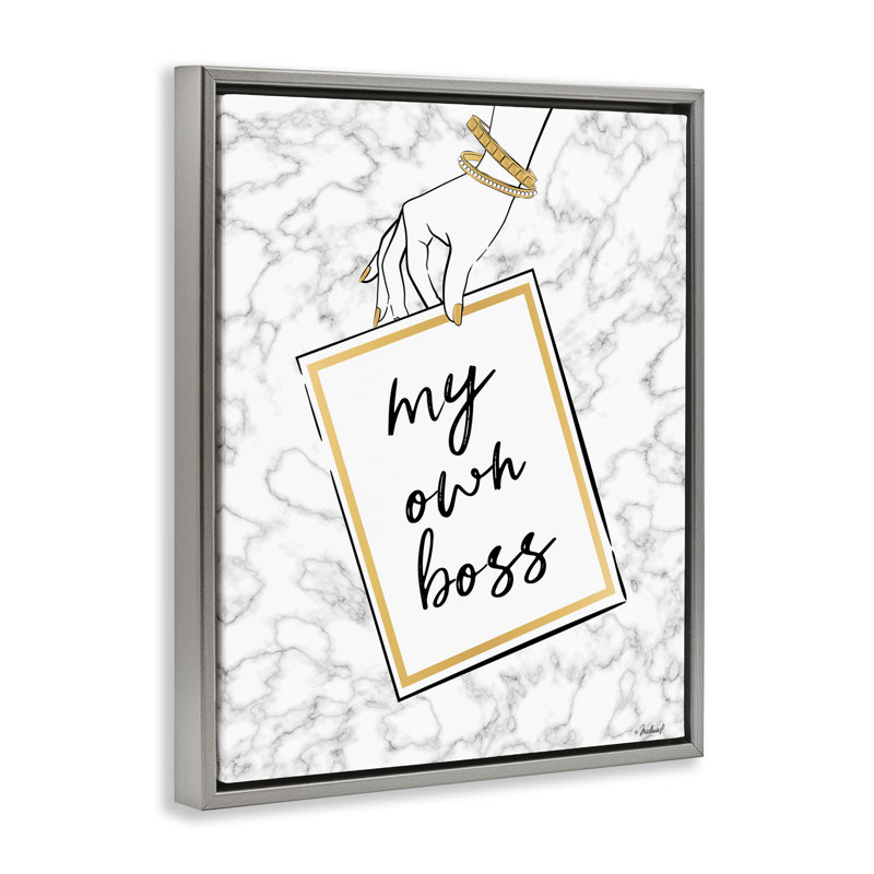 «My Own Boss», art mural encadré sur toile flottante par Martina Pavlova, Cadre flottant gris lustré, H 31 po x l 25 po