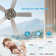 Dual Crystal Ceiling Fan With Lights, Fandelier Chandelier Fans with Remote Control