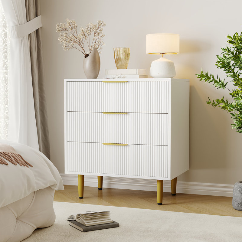 43.18 cm W Chest of 3 Drawers, White