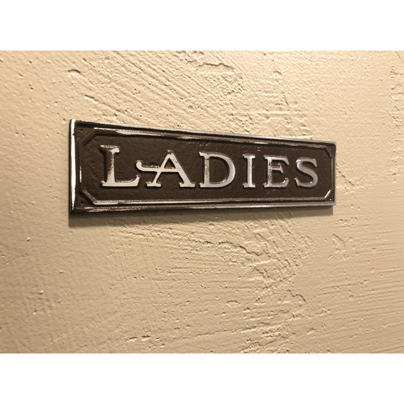 Enseigne de porte en aluminium ladies, Aluminium antique brun