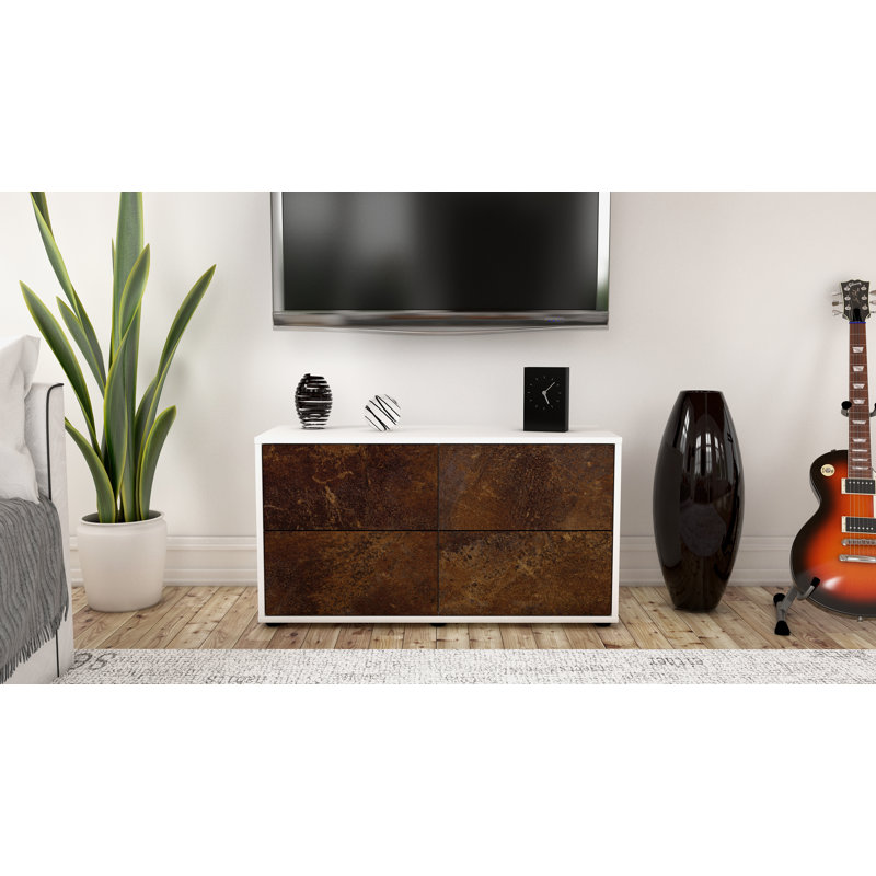 Hassan 92cm W Chest of Drawers, White/Dark Brown