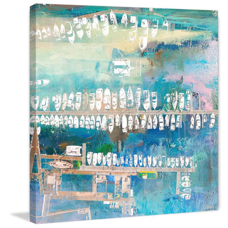« docked whites » par parvez taj,, reproduction d’art sur toile tendue, H 18 po x l 18 po x P 1,5 po