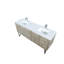 Meuble-lavabo double 72 po Rustic X P 20 po D, avec plateau en marbre de culture