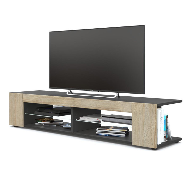 Killion TV Stand for TVs up to 60", Black (matt)/Oak