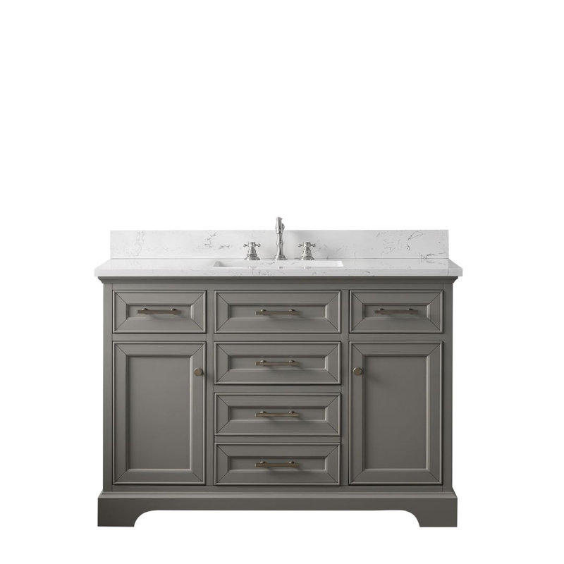 Thompson 48" W Single Vanity, Gray/Brushed Nickel